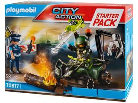 Playset Playmobil Starter Pack Treinamento - Policial Sunny Brinquedos 58 Peças