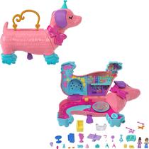 Playset Polly Pocket Compact Pocket para cachorros com 2 microbonecas