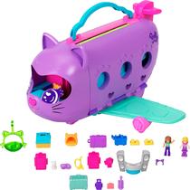 Playset Polly Pocket Kitty Airways de avião com 2 bonecas e animal de estimação