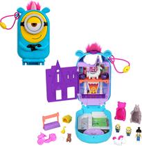 Playset Polly Pocket Minions Compact com brinquedo de boneca e unicórnio