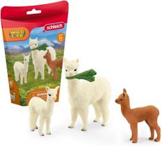 Playset Schleich Farm World Alpaca de 4 peças com mãe e bebê
