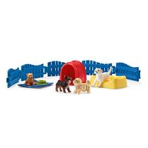 Playset Schleich Farm World Puppy Pen 13 peças para crianças de 3 a 8 anos