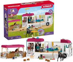 Playset Schleich Horse Club Horse Club Horse Transporter com trailer de cavalos Playset Schleich Horse Club Horse Club Horse Transporter com trailer de cavalos