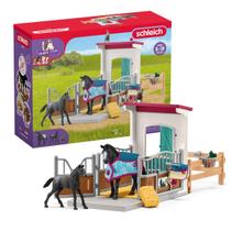Playset Schleich Horse Club Stall 34 peças com égua e potro