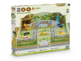 Playset Zoo Animais Do Zoológico Em Madeira Junges - 557