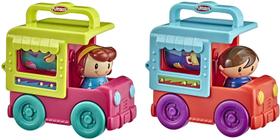 Playskool Fold 'n Roll Trucks Pacote de Brinquedos de Atividade de 2 Veículos para Crianças 12 Meses Ou Não, Food Truck e Sorvetes Com 1 de Cada (Exclusivo Da Amazônia)