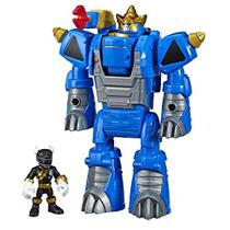 Playskool Heroes Power Rangers Morphin Zords Black Ranger e Rhino Zord 3-Inch Action Figures, Brinquedos Colecionáveis para Crianças 3 anos ou mais