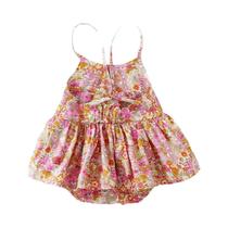 Playsuit floral para bebê, algodão macio, macacão recém-nascido, roupas de férias, moda verão