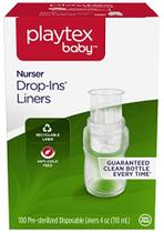 Playtex Baby Nurser Pré-esterilizado Forros de Mamadeira Descartável, Mais Perto da Amamentação, 4 oz, 100 Contagem