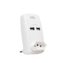 Plug 2p+t Adaptador Com 2 Tomadas Usb + 1 Tomada 2p+t 10a Mg Plug 2p+t Adaptador Com 2 Tomadas Usb + 1 Tomada 2p+t 10a Mg