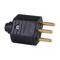 Plug 3 Pinos 10A Macho PLD1 Preto Margirius