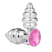 Plug Aço Ondulado com Jóia 6,5 x 3 cm Tam. P Plug Aço Ondulado com Jóia 6,5 x 3 cm Tam. P