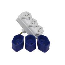 Plug Adaptador de Tomada com 3 Saídas 10A c/ Casulo Plug Adaptador de Tomada com 3 Saídas 10A c/ Casulo