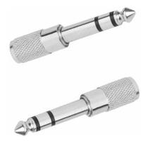 Plug Adaptador P2 Fêmea P10 Macho Estéreo Niquelado Plug Adaptador P2 Fêmea P10 Macho Estéreo Niquelado