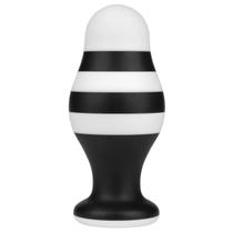 Plug Anal 17cm x7,4cm X-Missioner Listrado Preto e Branco - Lovetoy