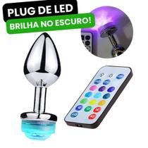 Plug Anal Brilha no Escuro Luminoso de LED - 13 Cores com controle Remoto Inovação - Tamanho P Iniciantes - NoBrand