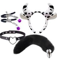 Plug Anal Cauda Kit Fantasia Luxo Com Grampo, Colar e Tiara