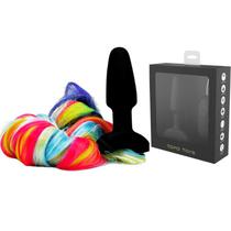 Plug anal com cauda arco-íris em Silicone - TOPO TOYS