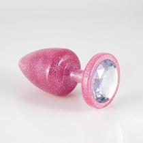 Plug anal com glitter - rosa (m) Plug anal com glitter - rosa (m)