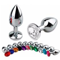 Plug Anal com Joia em Aço Inox M Dilatador Conforto Anal Sexshop