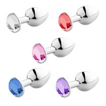 Plug anal com jóia em aluminio pequeno