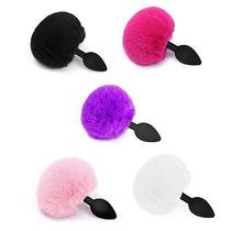 Plug Anal Com Pompom em Silicone Tamanho G Dilatador