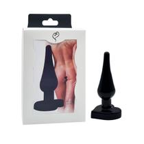 Plug Anal Cônico em Silicone, com Base Achatada no Formato de Coração na cor Preto - InNamorata Love Items N01 - 8,6 x 2,8 cm