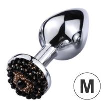 Plug Anal Cônico Médio Aço Inoxidável Com Miçangas Na Base