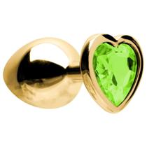 Plug Anal Coração Dourado M Aço Sexy Import Cor:Verde Plug Anal Coração Dourado M Aço Sexy Import Cor:Verde