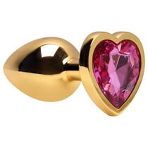 Plug Anal Coração Dourado P 7cm Sexy Import Plug Anal Coração Dourado P 7cm Sexy Import