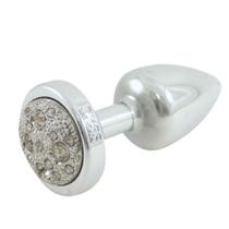 Plug Anal Cromado em ABS com Pedra Cravejada em Strass Cromada - HARD Plug LESS