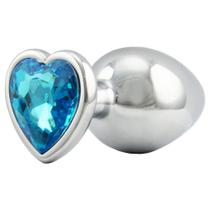 Plug Anal de Aço com Pedra de Cristal 8,0cm X 3,4cm Plug Anal de Aço com Pedra de Cristal 8,0cm X 3,4cm