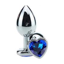 Plug Anal de Aço G de Coração Joia Azul