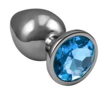 Plug anal de aço inoxidável com cristal arredondado p/m/g