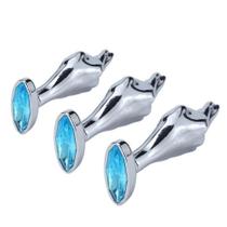 Plug Anal de Aço Inoxidável com Formato de Mão e Joia na Base - Tamanhos P e M Plug Anal de Aço Inoxidável com Formato de Mão e Joia na Base - Tamanhos P e M