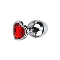 Plug Anal De Aço Inoxidável Tamanho P Joia Formato Coração Transparente