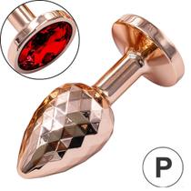Plug Anal de Dourado Joia e Superfície Tipo Diamante 7x3CM