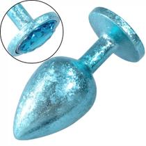 Plug Anal de Luxo Azul com Joia Nova Tecnologia Tamanho G