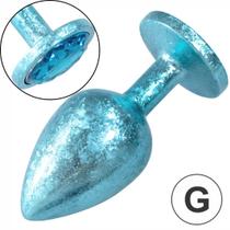 Plug Anal de Luxo Azul com Joia Nova Tecnologia Tamanho G Plug Anal de Luxo Azul com Joia Nova Tecnologia Tamanho G