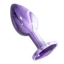 Plug Anal de Luxo com Pedra Acrílico Roxo- Tamanho P