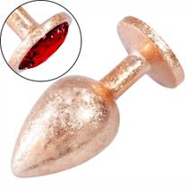 Plug Anal de Luxo Dourado com Joia Nova Tecnologia Tamanho G