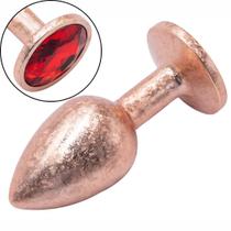 Plug Anal de Luxo Dourado com Joia Nova Tecnologia Tamanho P