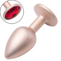 Plug Anal de Luxo Dourado Pedra Joia Nova Tecnologia 7X2,8CM Plug Anal de Luxo Dourado Pedra Joia Nova Tecnologia 7X2,8CM