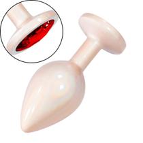 Plug Anal de Luxo Dourado Pedra Joia Nova Tecnologia 8X3,4CM