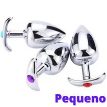 Plug Anal de Luxo em Alumínio Com Alça de segurança e Joia