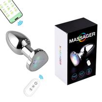 Plug anal de luxo em metal com LED - Tamanho P Plug anal de luxo em metal com LED - Tamanho P