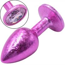 Plug Anal de Luxo Rosa com Joia Nova Tecnologia Tamanho P