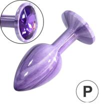 Plug Anal de Luxo Roxo com Pedra nova tecnologia Tamanho P