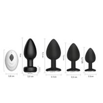 Plug Anal de Metal com Joia de Cristal Toque suave Tamanhos