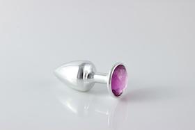 Plug Anal de Metal com Joia P Cromado Elegância e Prazer para Iniciantes Plug Anal de Metal com Joia P Cromado Elegância e Prazer para Iniciantes